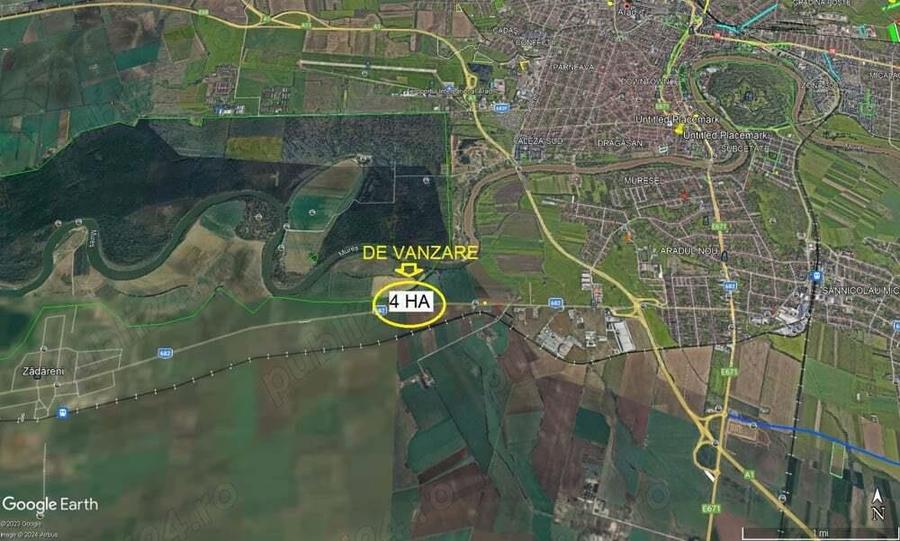 4 ha teren intravilan cu PUZ pe soseaua Arad-Zadareni - 1