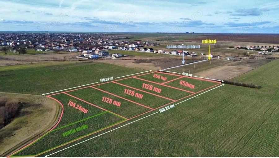 Oportunitate invest. - Parcele bloc - P.U.Z. finalizat - com. 0% - Parcela 1128 - 1