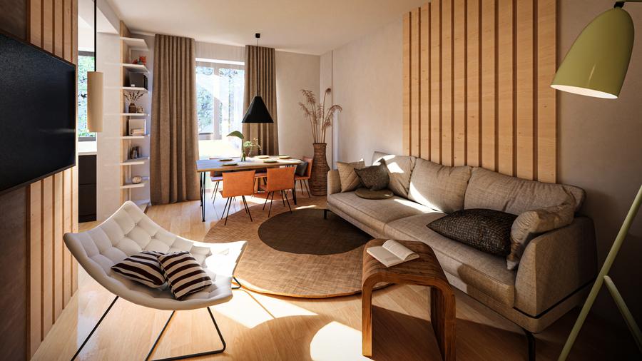 Apartament de vânzare | 1,5 camere + balcon, compartimentare practică | - 2