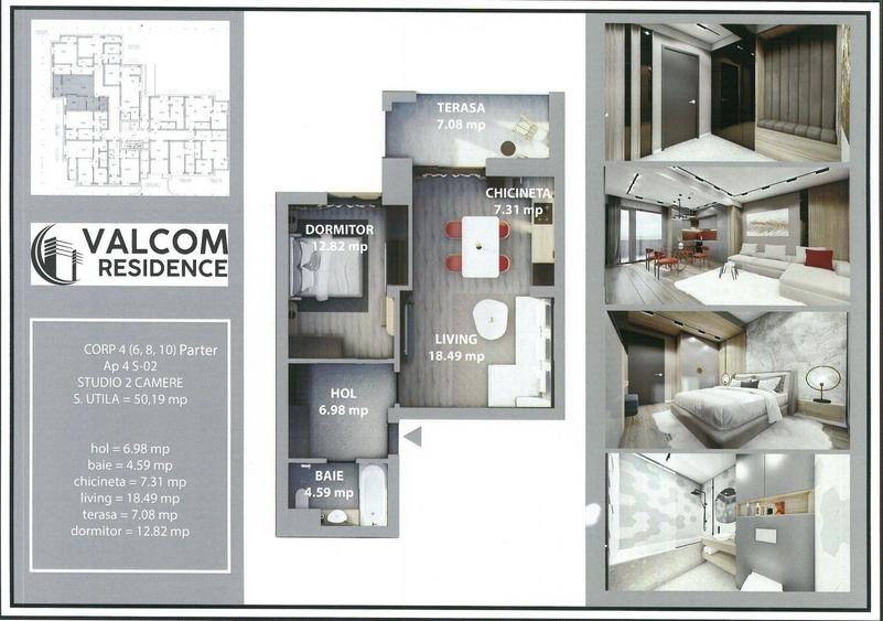 Valcom Residence Bartolomeu, Studio 2 camere, terasa 7.08 mp, Comision 0% - 7