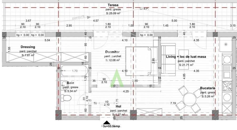 Ap 2 camere+dressing+terasa 25 mp | Parcare subterana | Dambul Rotund