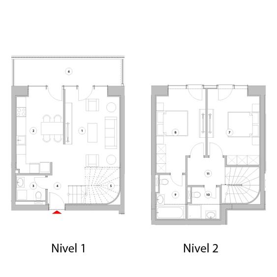 Duplex cu 3 camere - Tip D3A1 - 3
