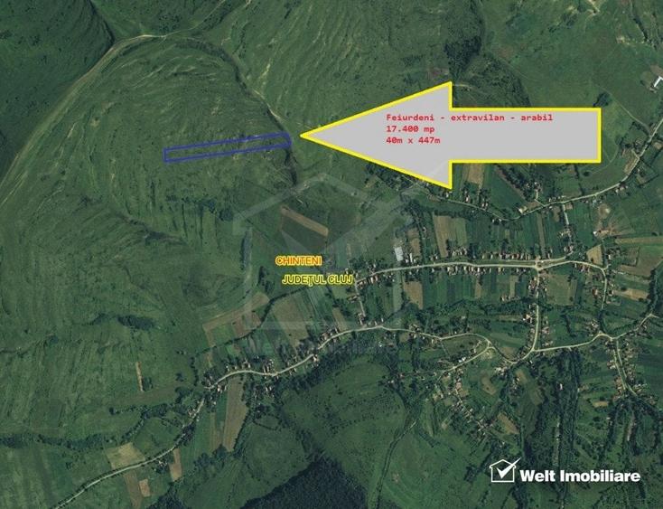 Teren extravilan in Feiurdeni, 17400 mp, expunere sudica - 3