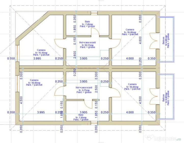 Duplex in constructie, 4camere 3 bai, 200mp teren, Teilor, F - Floresti (Cluj) - 3
