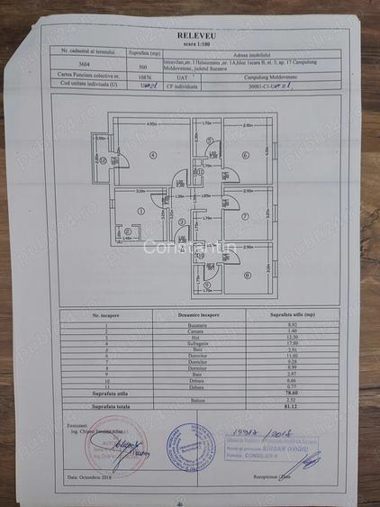 Vand apartament cu 4 camere decomandat 81 mp etaj 3..