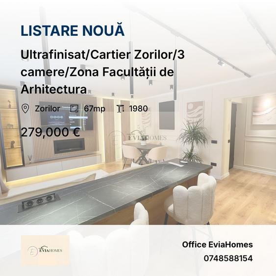 Ultrafinisat/Cartier Zorilor/3 camere/Zona Facultății de Arhitectura - 1