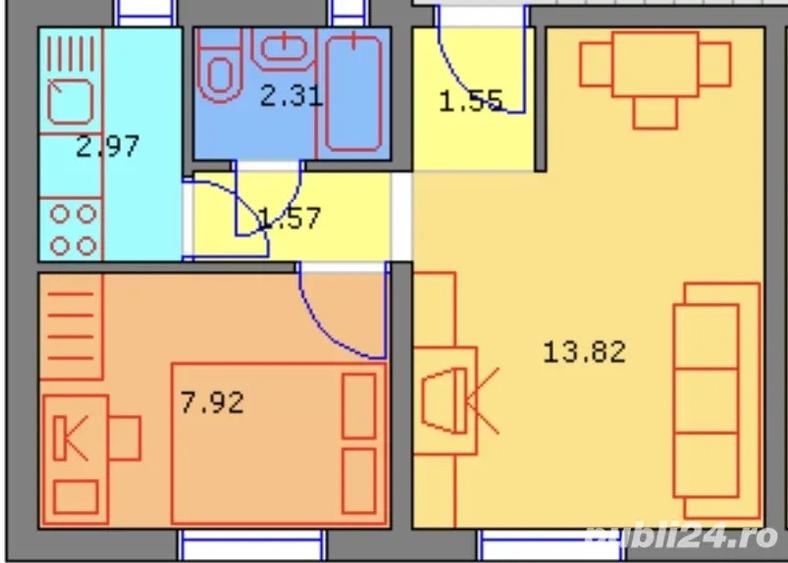 Apartament 2 camere 32 mp Etaj 3 Reabilitat Sector 4 - 1