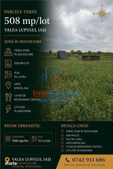 Teren de 508 mp, în Valea Lupului