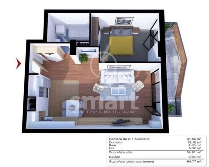 Apartament 2 camere  Garaj subteran + boxa depozitare  Grand Park Iulius Mall - 11