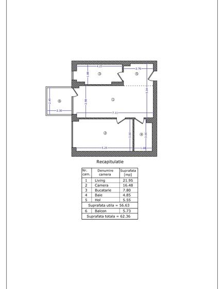 Apartament NOU cu 2 camere - zona Sisesti - 23
