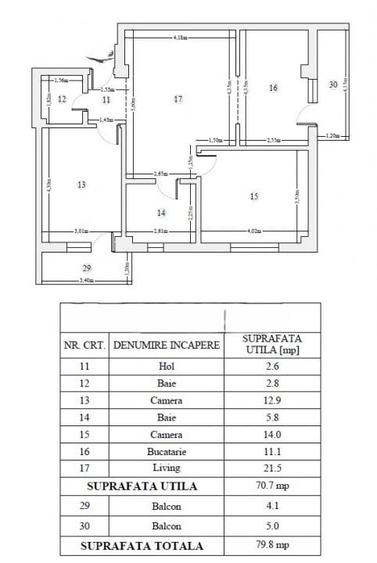 Apartament cu 3 camere semidecomandat în Popas Păcurari