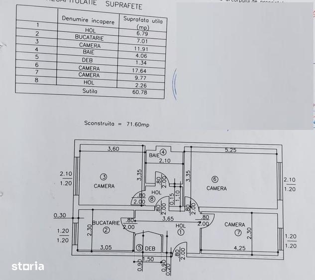 Apartament cu 3 camere decomandat în Republicii