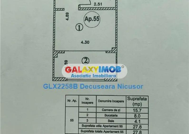 Garsoniera I.L Caragiale mobilata in Militari Residence,44.9 - 6