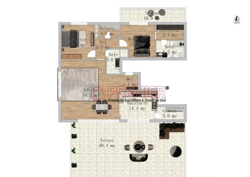 Sector 4 - Apartament 3 camere cu terasa proprie 97 mp - 9