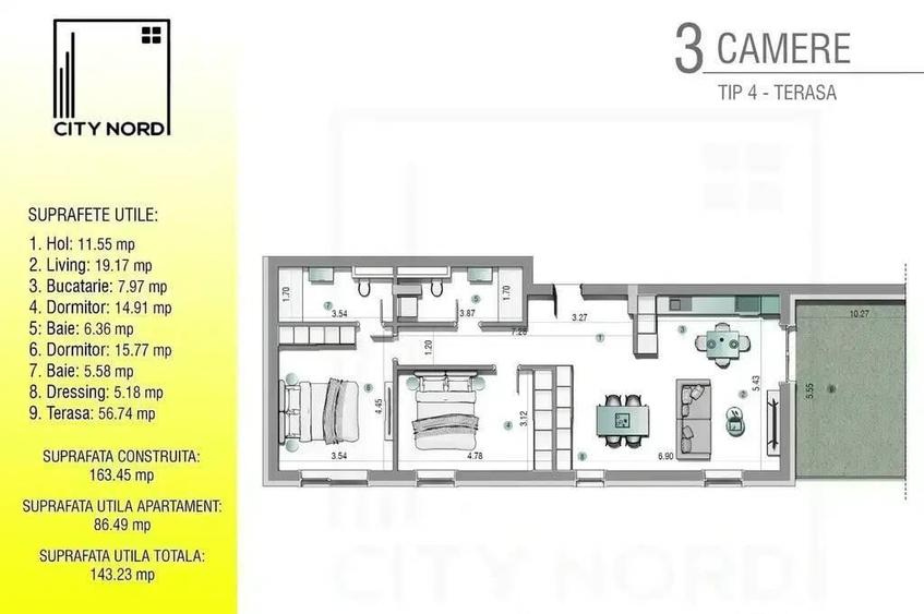 Apartament spa?ios, modern, cu terasa perfecta pentru ... - 3