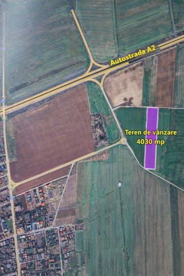 Teren 4030 mp Brănești Ilfov – aproape A2 – ideal hală sau depozit - 2