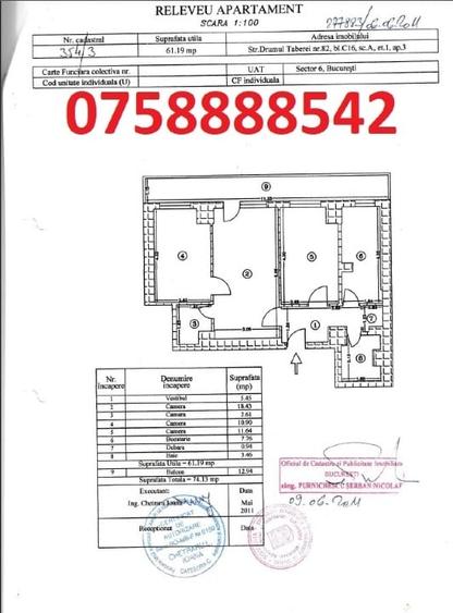 Apartament 3 camere Drumul Taberei 82 etaj 1/8 - Materna, an 1979 - 2