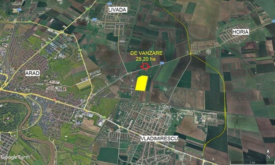25,20 ha teren intravilan la iesire din Arad spre Horia - 2