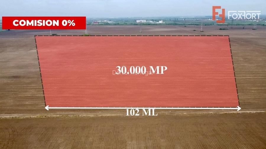 COMISION 0% Teren Extravilan 30.000 mp, front 102 ml, zona Dunca
