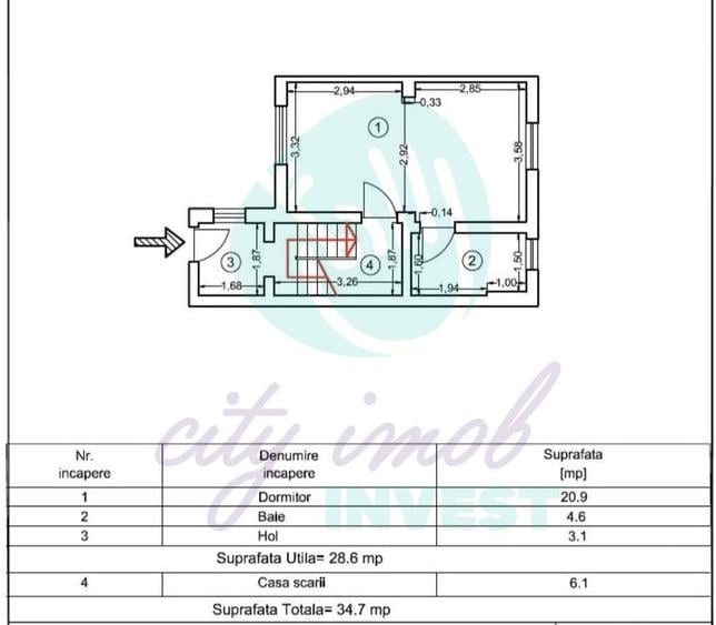 Casă individuală cu 4 camere cu Canalizare în Vatra Luminoasă