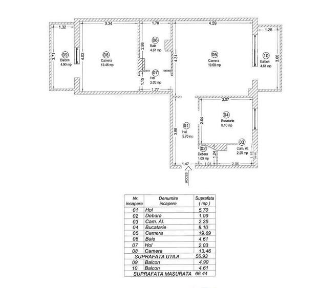 AX1212 Bucovina, Etaj 1, 57 Mp Utili + Doua Balcoane - 10