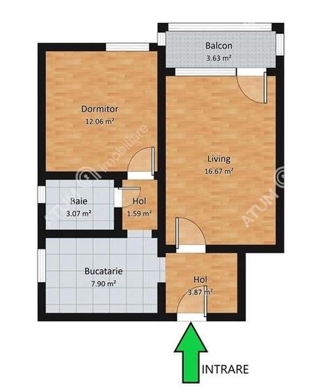 Apartament cu 2 camere decomandate si balcon in zona Rahovei din Sibiu - 9