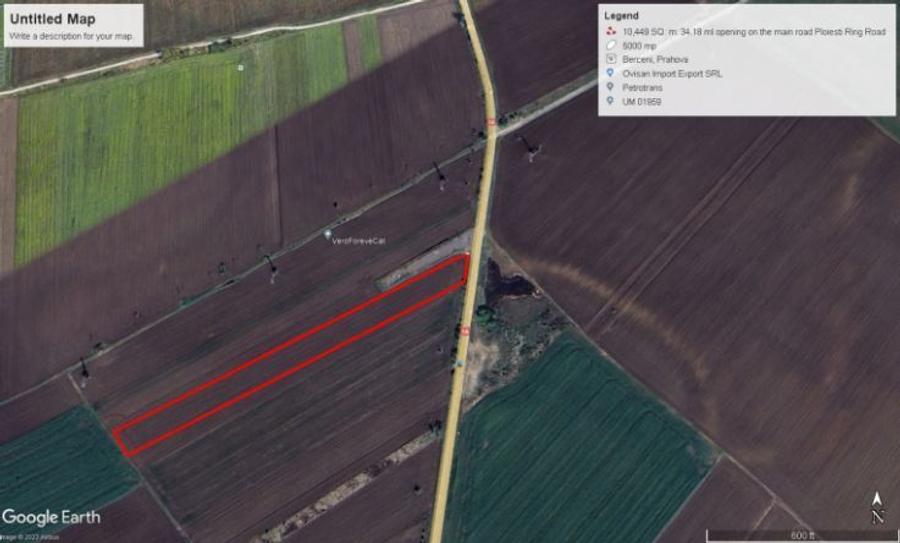 Teren de vanzare 10449 mp. Direct pe șoseaua de centură DN1A Ploiesti SW - 1