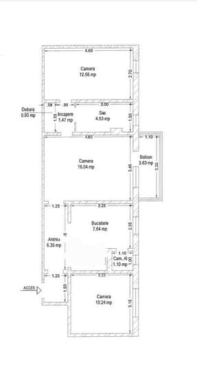 Apartament 3 camere, Micalaca etaj 1 - 1
