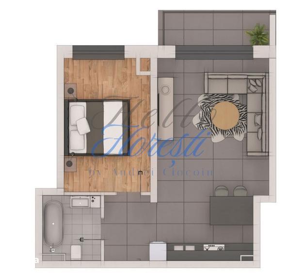 Apartament 2 camere, 48,42mp, ansamblu NZEB, zona Terra - 1
