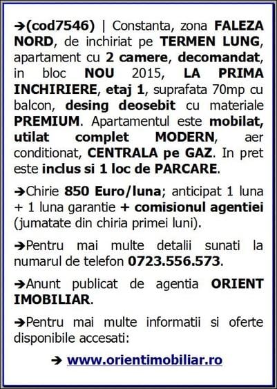 Faleza Nord, decomandat, 2 camere, etaj 1, 70mp, mobilat modern, parcare - 8