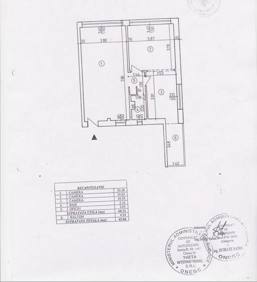 Apartament cu 3 camere semidecomandat în Sala Palatului