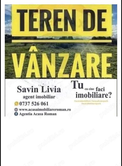 De vanzare teren in Roman, 15,9 hectare 12 euro mp - 1