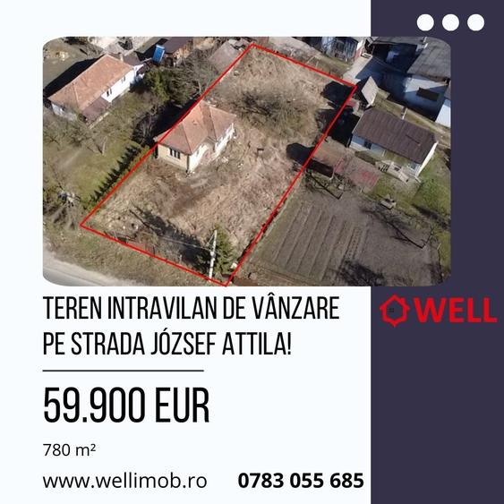 Teren intravilan de vânzare în Sfântu Gheorghe, pe strada József Attila! - 1