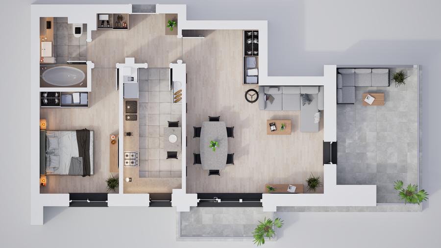 Apartament 2 camere, cartier privat si modern cu incalzire in pardoseala - 5