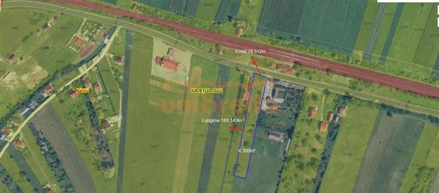 Teren de vanzare 4.300m&Acirc;˛/40&acirc;Ź m&Acirc;˛, Mera-Baciu pt 2 unitati locative PUZ si Certifi - 1