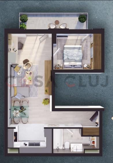 2 camere la cheie, bloc nou, parcare subterana - 6