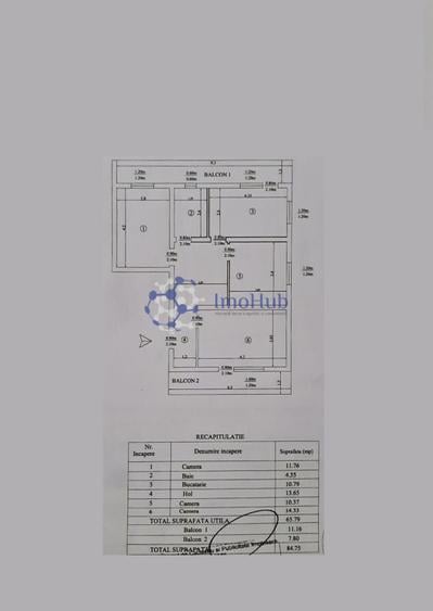 Apartament cu 3 camere decomandat, mobilat în Vișani