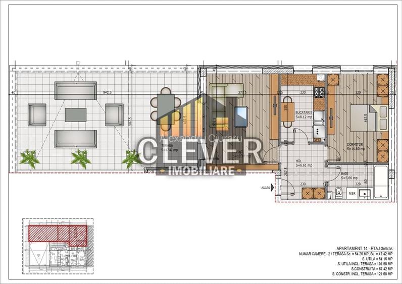 Titan Theodor Pallady Apartament 2 camere cu Terasa 47mp