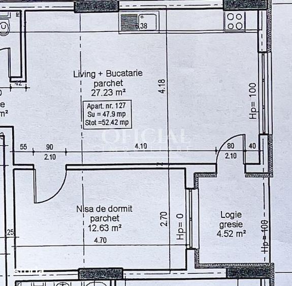 Apartament cu 2 camere semidecomandat în Florești