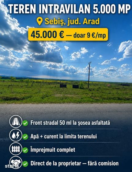 Teren de 5000 mp, în Central