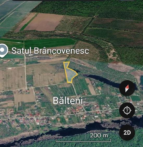 Teren de 2000 mp, în Bălteni