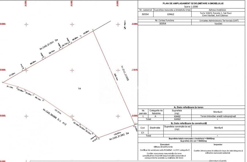 Teren Construcții intravilan de 80000 mp, în Frumușani