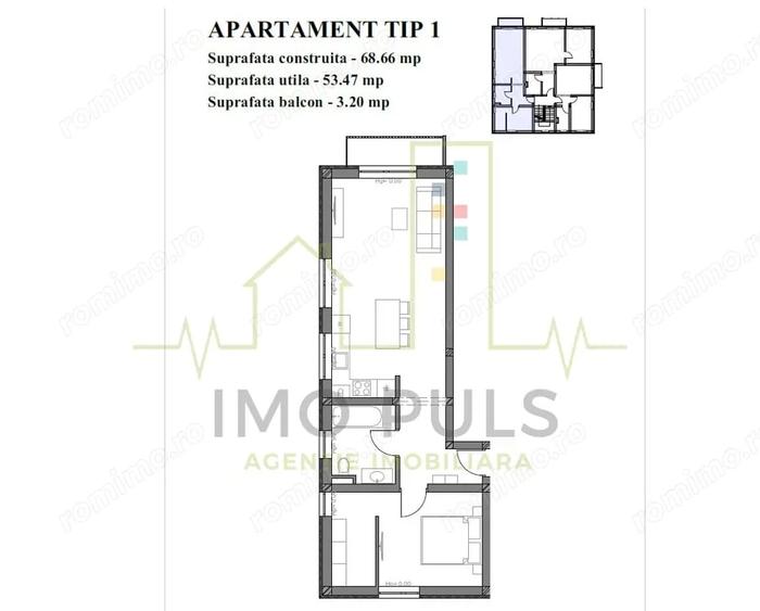 Apartament cu 2 camere decomandat în Girocului