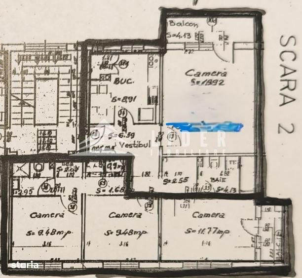 Apartament cu 4 camere decomandat în Horea