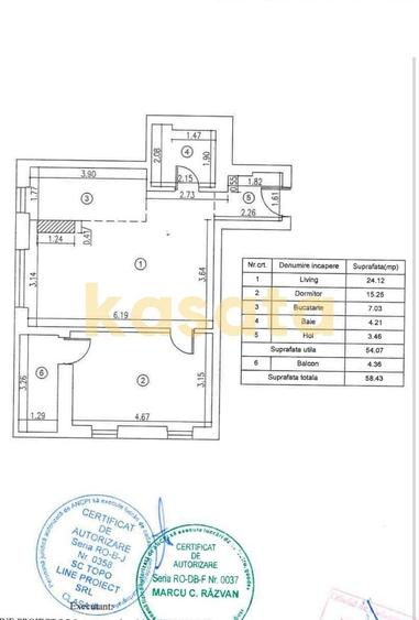 Apartament cu 2 camere decomandat în Floreasca