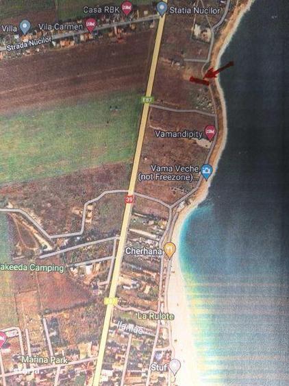 Vand teren intravilan Vama Veche, faleza, primul rand la mare, 1000 mp - 1