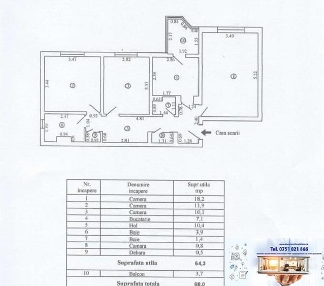 Apartament 3 camere, Piata Centrala - 9