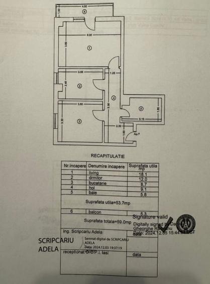 Soleia Residence - Valea Lupului 2 Camere 59mp - Etajul 1 - Loc de Parcare -Boxa - 6