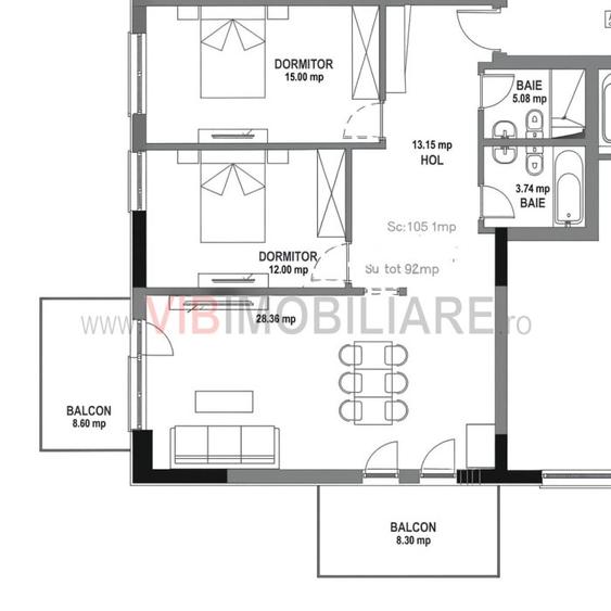 3 camere 94m2 bloc 2025 langa metrou Straulesti - 12
