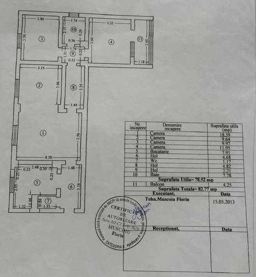Tomis Nord, 4 Camere, Centrala pe Gaz, S utila 78.52 plus balcon - 8